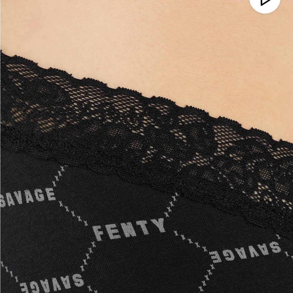 Savage X Fenty Lace-Trim Black Cotton Essentials Bralette 1X Women’s GUC - Picture 13 of 15